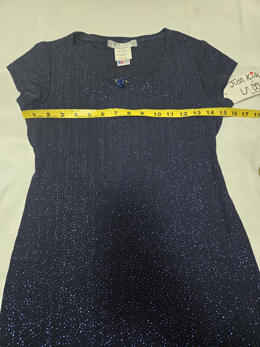 NWT Just Kidding by La Belle Vintage Sparkle Dress Girls Size 14 - Picture 5 of 9